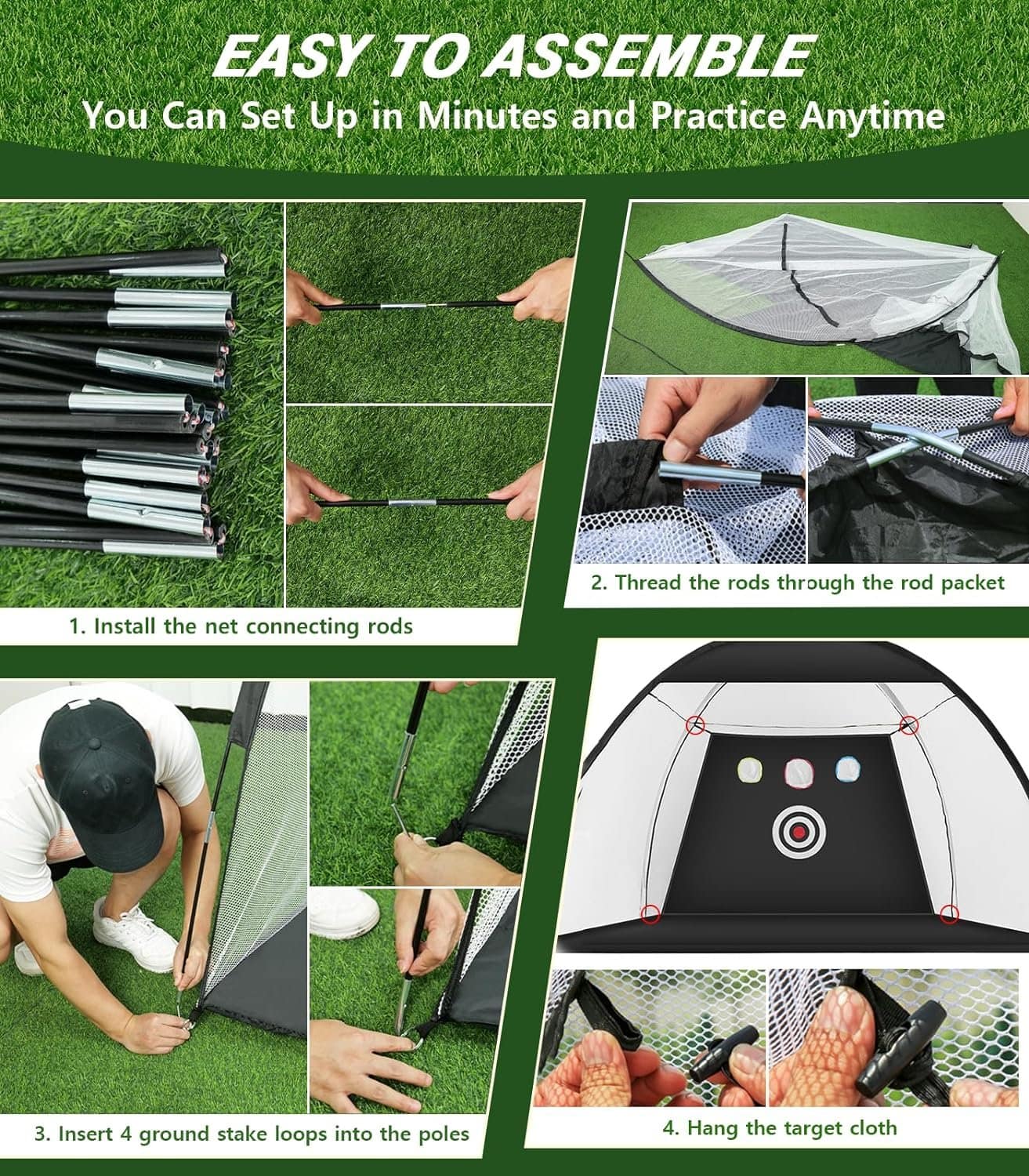 Golf Net, 10x7ft Golf Practice Net with Tri-Turf Golf Mat, All in 1 Home Golf Hitting Aid Nets for Backyard Driving Chipping Swing Training with Target/Mat/Balls/Tee/Bag - Gift for Men/Golf Lovers Golf Net, 10x7ft Golf Practice Net with Tri-Turf Golf Mat, All in 1 Home Golf Hitting Aid Nets for Backyard Driving Chipping Swing Training with Target/Mat/Balls/Tee/Bag - Gift for Men/Golf Lovers