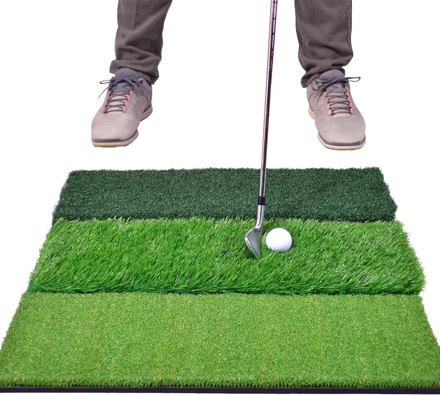 GoSports Tri-Turf XL Golf Practice Hitting Mat - Huge 24 Inch x 24 Inch for Optimal Practice GoSports Tri-Turf XL Golf Practice Hitting Mat - Huge 24 Inch x 24 Inch for Optimal Practice