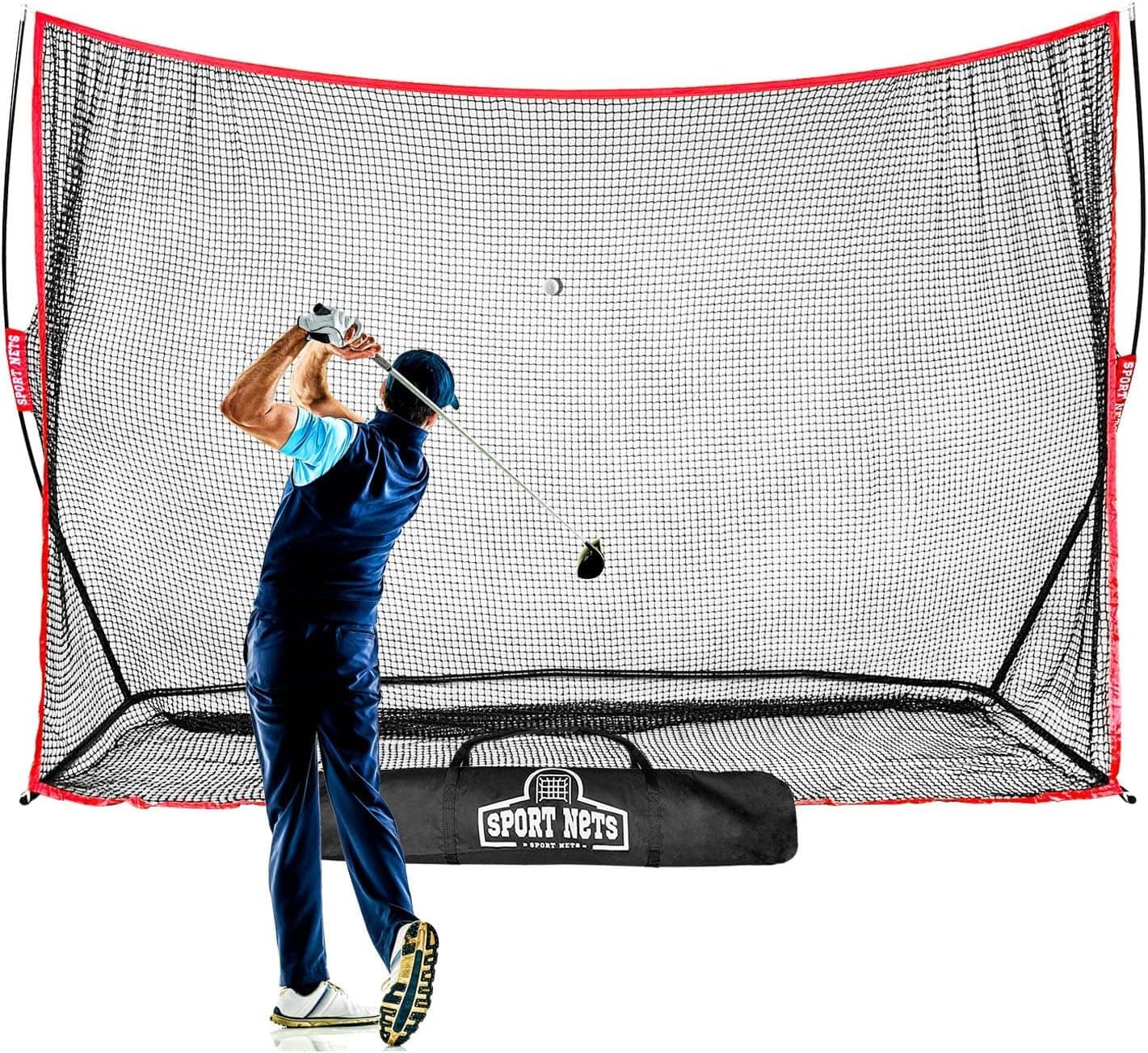 Heavy Duty Golf Net - Golf Net for Backyard Driving or Indoor Garage Golf Practice - 10x7 feet Hitting Net Area - Perfect Equipment for Any Golfer Heavy Duty Golf Net - Golf Net for Backyard Driving or Indoor Garage Golf Practice - 10x7 feet Hitting Net Area - Perfect Equipment for Any Golfer